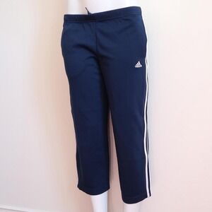 adidas track capris navy three stripe y2k sporty